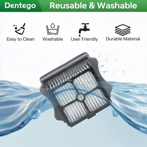 Dentego Replacement Parts iFloor 3 and iFloor One S3 Cordless Wet Dry Vacuum Cleaner,2 Pack Brush Rollers + 4 Pack Vacuum Filters in Kuwait