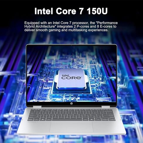 HP OmniBook 5 Flip 2-in-1 Laptop 14" WUXGA IPS Touchscreen Intel 10-core Core 7 150U 16GB RAM 1TB SSD Backlit Wi-Fi6E 5MP IR Privacy Camera Win11Pro ICP Hub in Kuwait