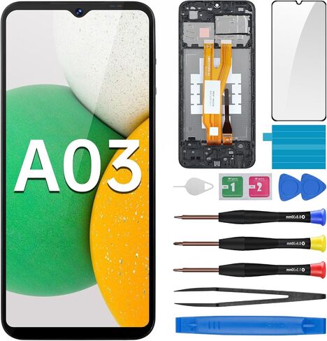 لاستبدال شاشة Samsung Galaxy A03 Core مع إطار LCD Display Discitizer Full Assembly Fix Glass مع أدوات الإصلاح مجموعة SM-A032F (A032F/DS A032M/DS) in Kuwait