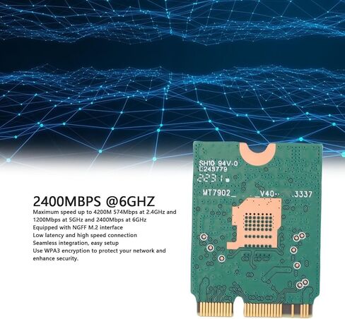 Zopsc WiFi 6e Wireless Card ، الفرقة 2.4 جيجا هرتز 5 جيجا هرتز 4200 ميغابت في الثانية M.2 NGFF مع 5.2 ، لمدة 10 11 in Saudi Arabia