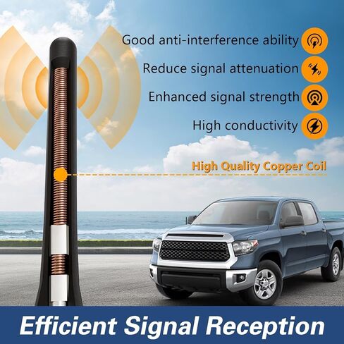هوائي قصير متوافق مع Toyota Tundra Tacoma Sienna FJ Cruiser 4runner ، ملف النحاس الداخلي لاستقبال محسّن ، دليل على غسل السيارات ، هوائي مطاطي 4 بوصات in Kuwait