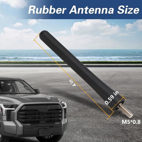 هوائي قصير متوافق مع Toyota Tundra Tacoma Sienna FJ Cruiser 4runner ، ملف النحاس الداخلي لاستقبال محسّن ، دليل على غسل السيارات ، هوائي مطاطي 4 بوصات in Kuwait