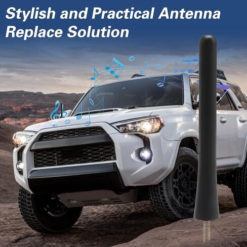 هوائي قصير متوافق مع Toyota Tundra Tacoma Sienna FJ Cruiser 4runner ، ملف النحاس الداخلي لاستقبال محسّن ، دليل على غسل السيارات ، هوائي مطاطي 4 بوصات in Kuwait