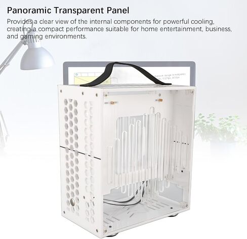 23x20.5x12cm Miniature ITX PC Case, Clear Arcylic PC Case Portable DIY Desktop Computer Case 360 Degree Open Hollow Airflow Case, Miniature ITX Desktop Computer Case (Black) in Saudi Arabia