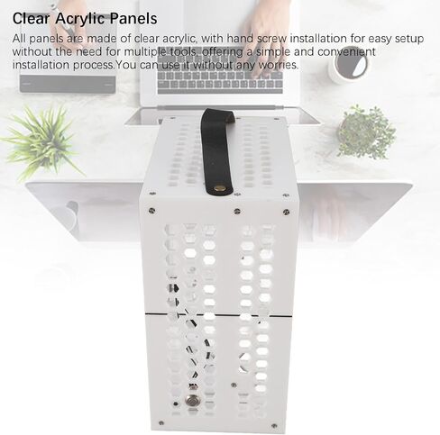23x20.5x12cm Miniature ITX PC Case, Clear Arcylic PC Case Portable DIY Desktop Computer Case 360 Degree Open Hollow Airflow Case, Miniature ITX Desktop Computer Case (Black) in Saudi Arabia