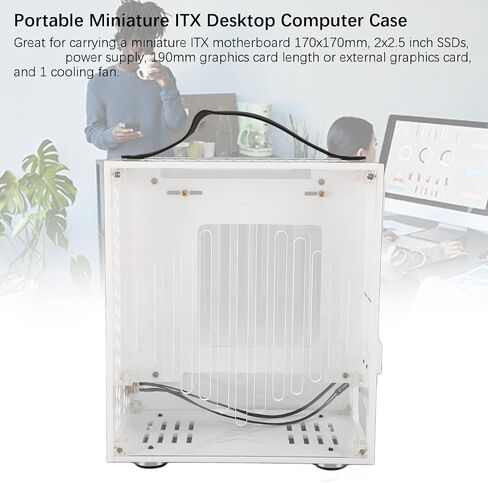 23x20.5x12cm Miniature ITX PC Case, Clear Arcylic PC Case Portable DIY Desktop Computer Case 360 Degree Open Hollow Airflow Case, Miniature ITX Desktop Computer Case (Black) in Saudi Arabia