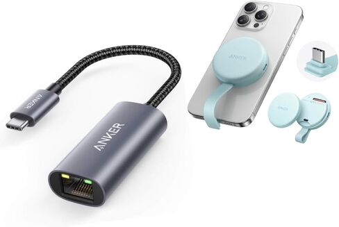 Anker Maggo USB-C Adapter ، قارئ بطاقة SD لـ iPhone 16/15 Series & Anker USB C إلى Ethernet Adapter ، in Saudi Arabia