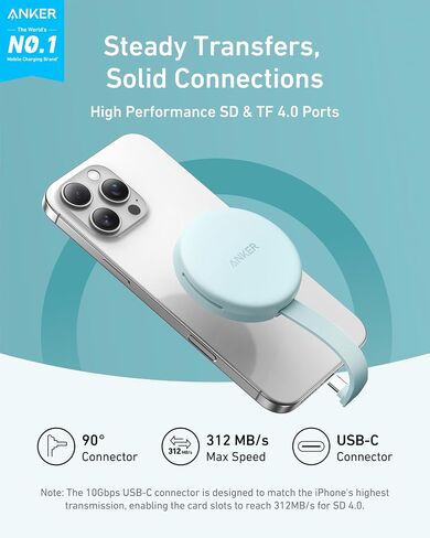 Anker Maggo USB-C Adapter ، قارئ بطاقة SD لـ iPhone 16/15 Series & Anker USB C إلى Ethernet Adapter ، in Saudi Arabia