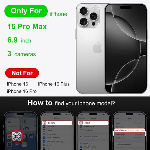 Slim Case for iPhone 16 Pro Max, 1.9mm Minimalist Phone Case Compatible with MagSafe (38 Magnets), Thin Light Translucent Anti-Scratch (Basalt Black, iPhone 16 Pro Max) in Kuwait