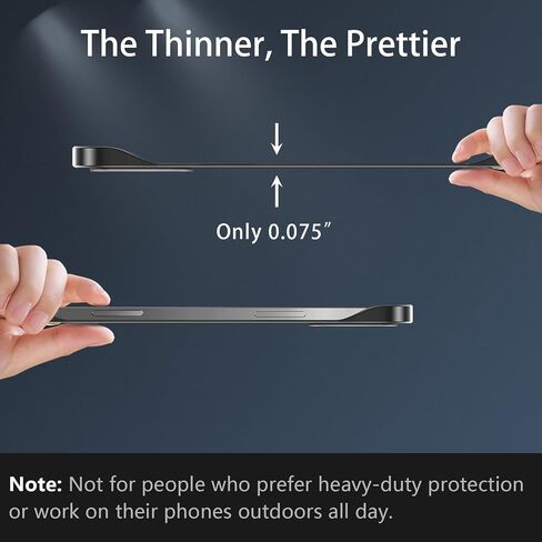 Slim Case for iPhone 16 Pro Max, 1.9mm Minimalist Phone Case Compatible with MagSafe (38 Magnets), Thin Light Translucent Anti-Scratch (Basalt Black, iPhone 16 Pro Max) in Kuwait