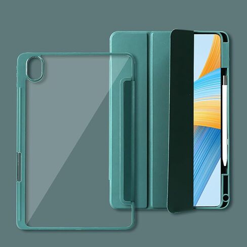 Tablet Travel قابلة للطي ثلاثة أجزاء قضية ذكية لوحي تتوافق مع Huawei Honor Tab V7 10.4 بوصة مع حامل قلم رصاص ، غطاء خلفي شفاف شفاف ، حامل ضيق ، in Saudi Arabia