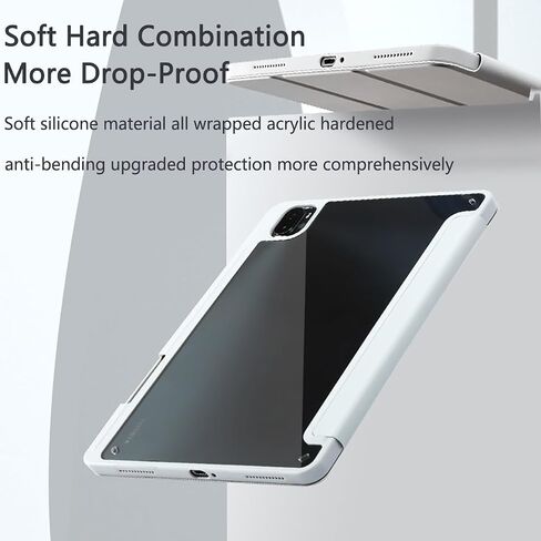 Tablet Travel قابلة للطي ثلاثة أجزاء قضية ذكية لوحي تتوافق مع Huawei Honor Tab V7 10.4 بوصة مع حامل قلم رصاص ، غطاء خلفي شفاف شفاف ، حامل ضيق ، in Saudi Arabia
