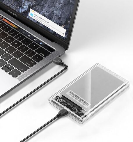 2.5" Hard Drive Enclosure USB 3.0 to SATA III Adapter Tool-Free Clear for 2.5 Inch SSD & HDD 9.5mm 7mm External Hard Drive Case,Up to 6TB in Saudi Arabia