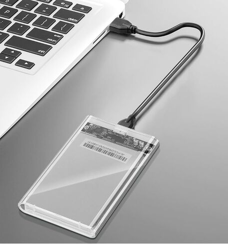2.5" Hard Drive Enclosure USB 3.0 to SATA III Adapter Tool-Free Clear for 2.5 Inch SSD & HDD 9.5mm 7mm External Hard Drive Case,Up to 6TB in Saudi Arabia