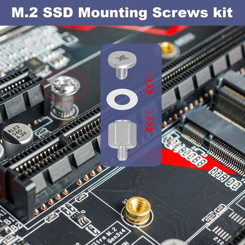 19 PCS M.2 SSD Sutcs Kit ، موافقات ومسامير للوحة الأم ، M.2 SSD مجموعة المسمار التثبيت المستخدمة لإصلاح الكمبيوتر المحمول وأجهزة الكمبيوتر مروحة المسمار CASE in Kuwait