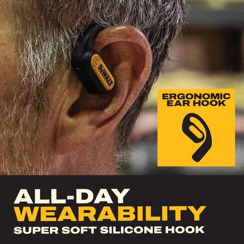 DEWALT Heavy Duty Open Ear Headphones, Bluetooth 5.3 Wireless Earbuds with 44Hrs Runtime, Jobsite Premium Sound True Wireless Air Conduction Open Ear Earbuds with Earhooks for Worksites and Workouts in Saudi Arabia