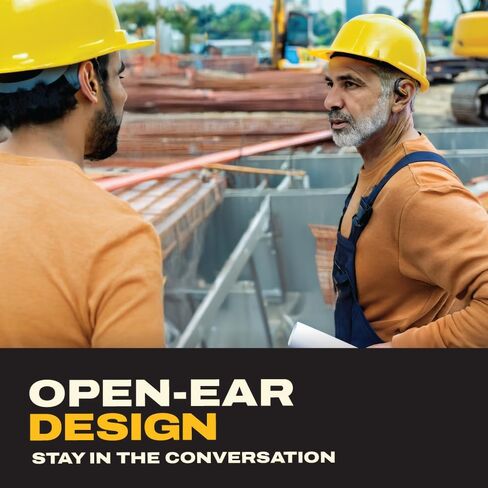 DEWALT Heavy Duty Open Ear Headphones, Bluetooth 5.3 Wireless Earbuds with 44Hrs Runtime, Jobsite Premium Sound True Wireless Air Conduction Open Ear Earbuds with Earhooks for Worksites and Workouts in Saudi Arabia