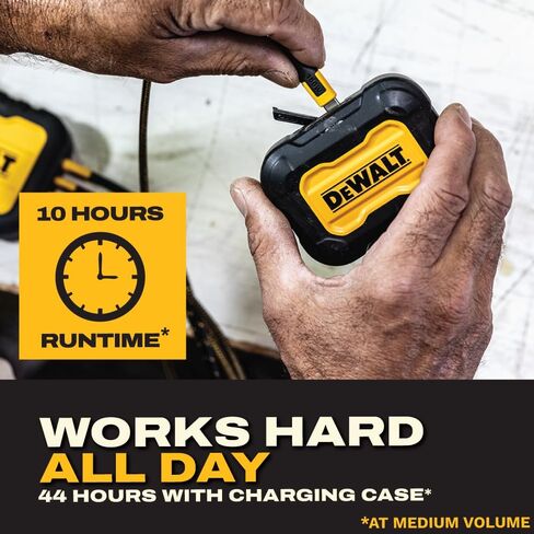DEWALT Heavy Duty Open Ear Headphones, Bluetooth 5.3 Wireless Earbuds with 44Hrs Runtime, Jobsite Premium Sound True Wireless Air Conduction Open Ear Earbuds with Earhooks for Worksites and Workouts in Saudi Arabia