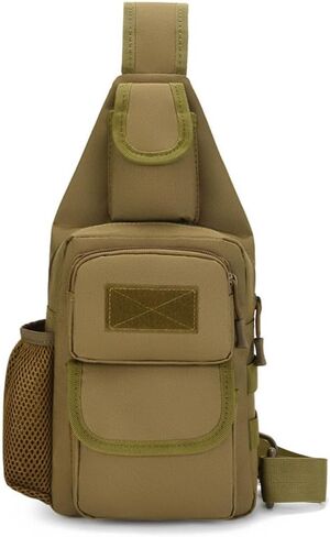 Tactical Sling Crossbody Backpack for Men, Handiness Skiing, Lightweight Daypack for Hiking Travel, Brown in Saudi Arabia
