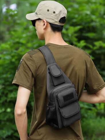 Tactical Sling Crossbody Backpack for Men, Handiness Skiing, Lightweight Daypack for Hiking Travel, Brown in Saudi Arabia
