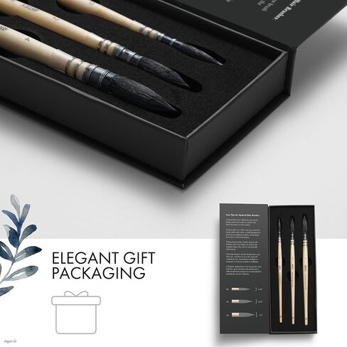 ARTIFY Professional Natural Squirrel Hair Quill Watercolour Brushes | Mop Round Fine Tip Watercolor Paint Brush for Large Strokes Smudging | Ideal for Watercolor and Gouache Painting (#0) in Kuwait