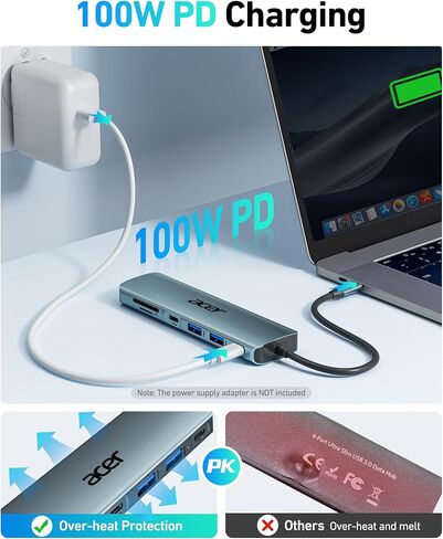 Acer 7 in 1 USB C Hub حزمة مع الماوس اللاسلكي in Kuwait