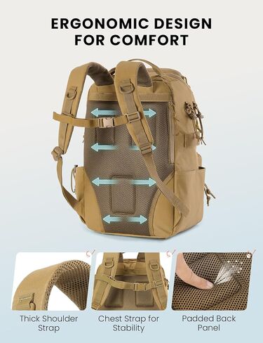 SKYSPER Tackle Backpack Fishing Bags with Rod Holder, 40L Water-Resistant Tackle Box Storage Bag for Fishing Gear Lures(Khaki) in Saudi Arabia