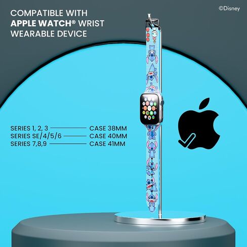 Disney Lilo و Stitch Stuff Wristband for Apple Watch Band Series 9/8/7/6/5/4/3/2/1/SE 38mm ، 40mm ، 41mm | هدايا ليلو وغرزة للنساء ، وجميع المعجبين | استبدال أبل ووتش فرق متوافقة مع النساء والرجال in Saudi Arabia