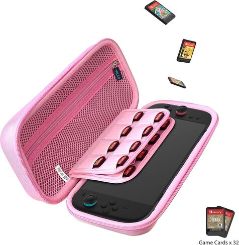 Anleo Carrying Case for Nintendo Switch 2 (2025), Switch 2 Large Capacity Protective Hard Case Portable Travel Bag with 16 Game Card Slots and Storage for Console & Accessories（Thick） (Blue) in Saudi Arabia