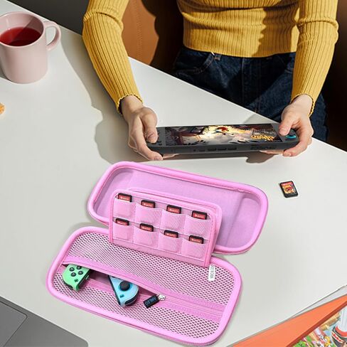 Anleo Carrying Case for Nintendo Switch 2 (2025), Switch 2 Large Capacity Protective Hard Case Portable Travel Bag with 16 Game Card Slots and Storage for Console & Accessories（Thick） (Blue) in Saudi Arabia