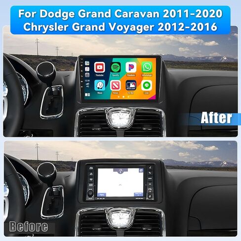 Radio for Dodge Grand Caravan 2011-2020 Chrysler Town & Country 2011-2016 Grand Voyager 2011-2015, Android 15 9 inch Touch Screen with Carplay, Bluetooth 5.0, 1280 * 720 Resolution, 4G RAM 64G ROM in Saudi Arabia