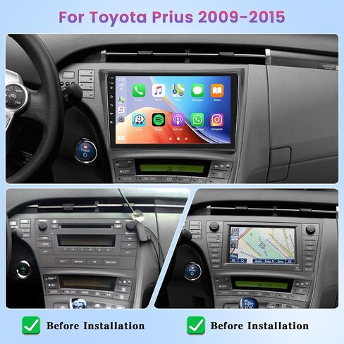 Car Radio for Toyota Prius 2000 2010 2011 2012 2014 2015 ، Android 15 Car Stereo Wireless Carplay ، Roinvou 10.1 inch touch screen for prius Bluetooth Radio Android Auto WiFi GPS 2G RAM 64G ROM in Kuwait