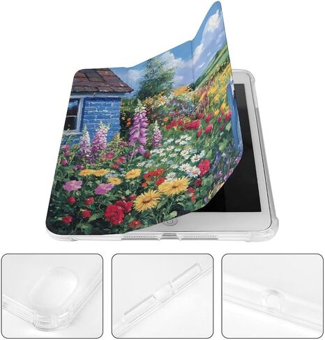 علبة مزرعة الزهور الملونة مع حامل القلم رفيع الخفيفة الوزن trifold حامل متوافق مع iPad mini 4/5/6 mini4/5 （7.9in） in Saudi Arabia