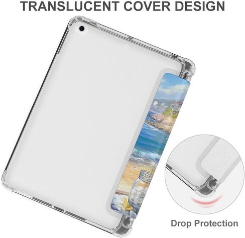 باقة Seaside Cynget Flowers Case مع حامل القلم Trifold Slim Lightweight Trifold متوافق مع iPad Mini 4/5/6 Mini6 （8.3in） in Kuwait