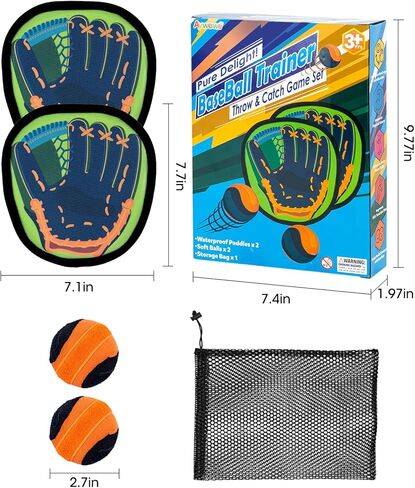 Aywewii Toss and Catch Ball Game Outdoor Beach Pool Toys for Kids Toddler Toys Baseball Training Outside Lawn Yard Games 3 4 5 Year Old Boys Girls Birthday Gifts Easter Basket Stuffers in Kuwait