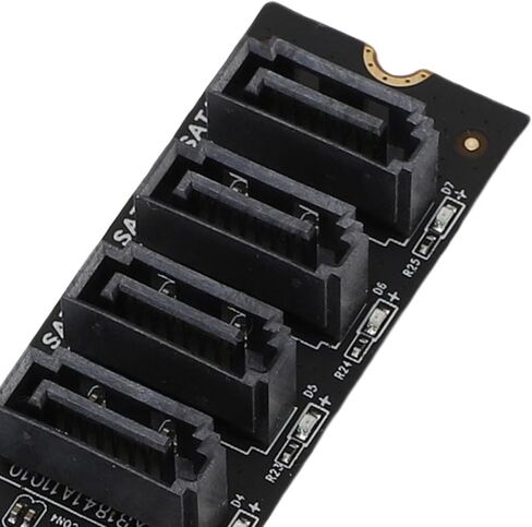 Zunate M.2 إلى بطاقة محول NVME إلى بطاقة التوسع التسلسلية ATA3.0 مع ASM1166 Chip 4 Ports 6GBPS لسطح المكتب SSD HDD OS in Kuwait