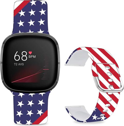 Cartoon Frontie Pattern Printed Watch Bands Compatible with Fitbit Versa 4/ Versa 3/ Fitbit Sense 2/Sense Replacement band, Sport Soft Silicone Straps Wristband for Women Men Teens. in Kuwait
