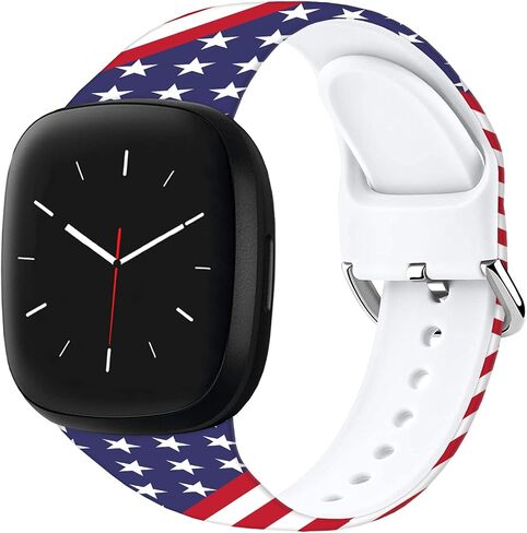 Cartoon Frontie Pattern Printed Watch Bands Compatible with Fitbit Versa 4/ Versa 3/ Fitbit Sense 2/Sense Replacement band, Sport Soft Silicone Straps Wristband for Women Men Teens. in Kuwait