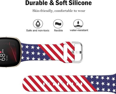 Cartoon Frontie Pattern Printed Watch Bands Compatible with Fitbit Versa 4/ Versa 3/ Fitbit Sense 2/Sense Replacement band, Sport Soft Silicone Straps Wristband for Women Men Teens. in Kuwait