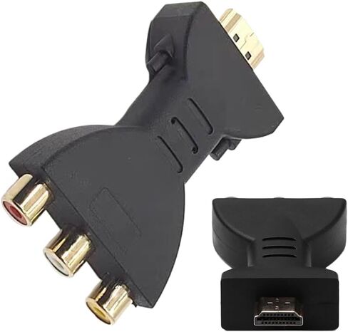 HDMI to 3RCA Composite Video Audio VA Component Converter Adapter, HDMI to AV Adapter for TV, HDTV, DVD (Red, White, Yellow) in Saudi Arabia