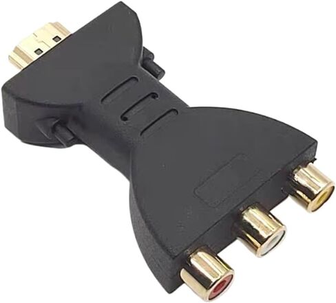 HDMI to 3RCA Composite Video Audio VA Component Converter Adapter, HDMI to AV Adapter for TV, HDTV, DVD (Red, White, Yellow) in Saudi Arabia