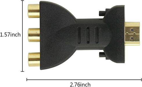 HDMI to 3RCA Composite Video Audio VA Component Converter Adapter, HDMI to AV Adapter for TV, HDTV, DVD (Red, White, Yellow) in Saudi Arabia