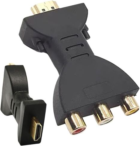 HDMI to 3RCA Composite Video Audio VA Component Converter Adapter, HDMI to AV Adapter for TV, HDTV, DVD (Red, White, Yellow) in Saudi Arabia
