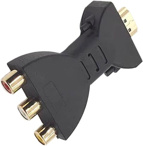 HDMI to 3RCA Composite Video Audio VA Component Converter Adapter, HDMI to AV Adapter for TV, HDTV, DVD (Red, White, Yellow) in Saudi Arabia