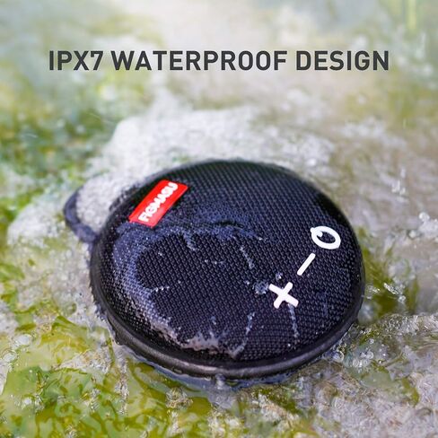 FIGMASU Portable Bluetooth Speakers Waterproof Shower Speaker, Stereo Sound, 24 Hours Playtime, Enhanced Bass, Mini Wireless Speaker, for Outdoor Travel Pool Beach (Black) in Saudi Arabia