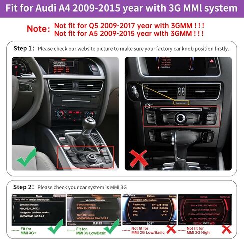 NINETOM 8.9 inch Touchscreen Wireless CarPlay Android Auto Multimedia Car Radio Receiver Compatible with Audi A4 with 3G MMI+ System (2009-2015),Support Mirrorlink, Camera, Navigation in Saudi Arabia