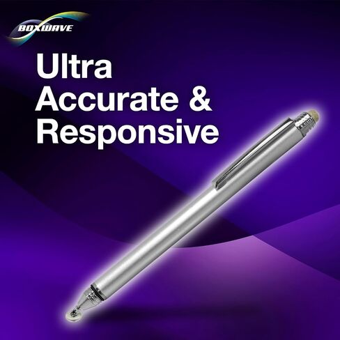 Boxwave Stylus Pen متوافق مع HP Omnibook X Flip 16 - Dualtip Capacitive Stylus ، Tip Tip Disc Tip Capacitive Pen - Metallic Silver in Kuwait