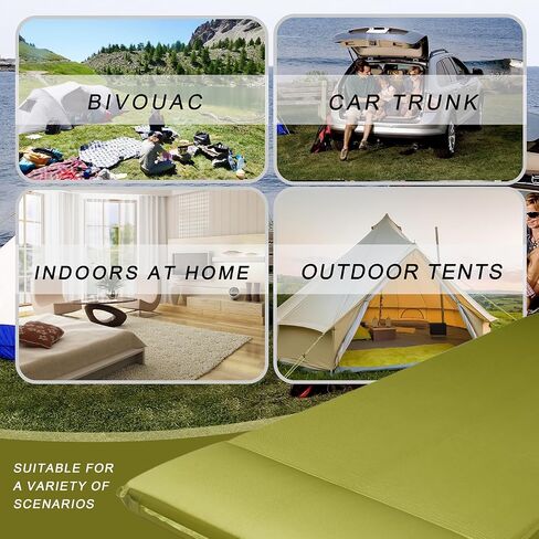 Camping Mat Self-Inflation Sleeping Mat 3.15‘’ Extra-Thick Memory Foam Cushion Rapid Inflation in Insulated Mattress 4-Season Outdoor Travel Car Tent in Saudi Arabia