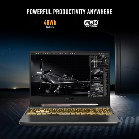 ASUS TUF Gaming A15 Gaming Laptop, 15.6" FHD 16:9 144Hz Display, AMD Ryzen™ 5 7535HS Processor, NVIDIA® GeForce RTX™ 3050, 16GB DDR5, 512GB PCIe® Gen 4.0 SSD, Wi-Fi 6, Windows 11 Home, FA506NC-DS53 in Saudi Arabia