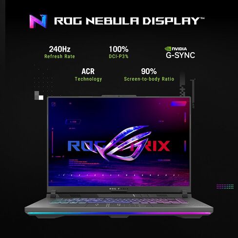 ASUS ROG Strix G16 (2025) Gaming Laptop, 16" ROG Nebula 16:10 2.5K 240Hz/3ms, NVIDIA® GeForce RTX™ 5070, AMD Ryzen™ 9 9955HX Processor, 32GB DDR5-5600, 1TB PCIe Gen 4 SSD, Wi-Fi 6E, Windows 11 Home in Saudi Arabia